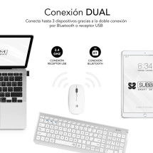 foto de COMBO TECLADO RATON SUBBLIM DUAL PRESTIGE BLUETOOTH PLATA/BLANCO