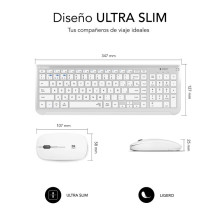 foto de COMBO TECLADO RATON SUBBLIM DUAL PRESTIGE BLUETOOTH PLATA/BLANCO