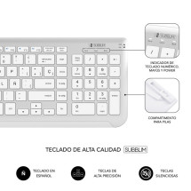 foto de COMBO TECLADO RATON SUBBLIM DUAL PRESTIGE BLUETOOTH PLATA/BLANCO