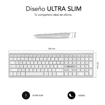 foto de TECLADO SUBBLIM KEYBOARD BLUETOOTH PURE EXTENDED BLUETOOTH SILVER