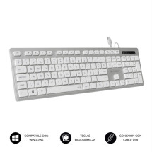 foto de TECLADO USB SUBBLIM WIRED ERGO KEYS SILENT FLAT HQ SILVER USB