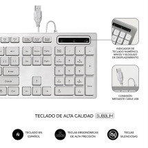 foto de TECLADO USB SUBBLIM WIRED ERGO KEYS SILENT FLAT HQ SILVER USB