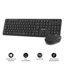 foto de COMBO TECLADO RATON SUBBLIM BUSINESS SLIM SILENCIOSO RF INALAMBRICO NEGRO