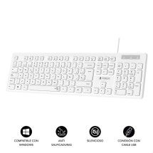 foto de TECLADO SUBBLIM BUSINESS SLIM SILENCIOSO USB BLANCO