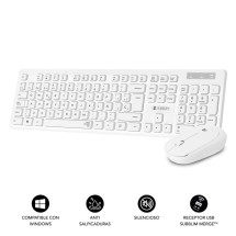 foto de COMBO TECLADO RATON SUBBLIM BUSINESS SLIM SILENCIOSO RF INALAMBRICO BLANCO
