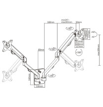 foto de AJUSTABLE WALL DISPLAY MOUNTING ARM UP TO 27? 7 KG  GEMBIRD