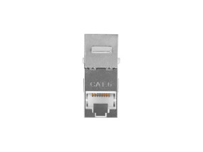 foto de ADAPTADOR LANBERG CAT6 FTP HEMBRA THRU KEYSTONE RJ45 A RJ45, 90 GRADOS