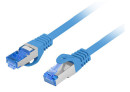 foto de CABLE RED LANBERG LATIGUILLO CAT.6A S/FTP LSZH CCA 0.50M AZUL FLUKE PASSED