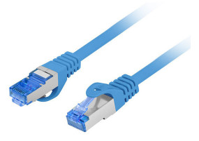 foto de CABLE RED LANBERG LATIGUILLO CAT.6A S/FTP LSZH CCA 1M AZUL FLUKE PASSED