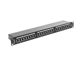 foto de PATCH PANEL LANBERG 24 PUERTOS 1U 19 CAT.6 SFTP NEGRO