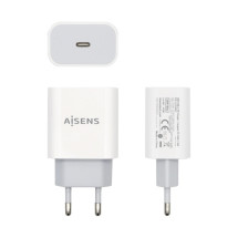 foto de CARGADOR USB-C AISENS PD3.0 1 PUERTO 1xUSB-C 20W BLANCO