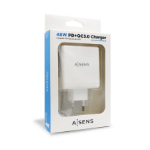 foto de CARGADOR 48W AISENS 1xUSB-C PD3.0 30W 1xUSB-A QC3.0 18W BLANCO