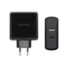 foto de CARGADOR 57W AISENS 1xUSB-C PD3.0 45W 1xUSB-A 5V 2.4A 12W NEGRO