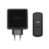 foto de CARGADOR 57W AISENS 1xUSB-C PD3.0 45W 1xUSB-A 5V 2.4A 12W NEGRO