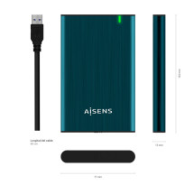 foto de CARCASA HDD AISENS ASE-2525PB 2.5 AZUL PACIFICO
