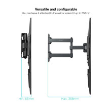 foto de SOPORTE PARED PANTALLAS 32-55 GIRA INCLI NEGRO