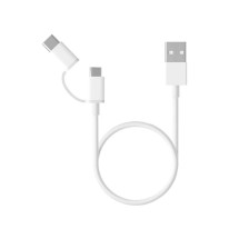 foto de CABLE XIAOMI MI 2-IN-1 MICRO USB-C  BLANCO 1M
