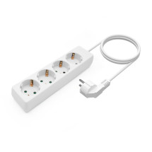 foto de REGLETA AISENS BASE 4 TOMAS SIN INTERRUPTOR CABLE 3x1.5MM2 1.4M BLANCO