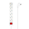 foto de REGLETA AISENS BASE 6 TOMAS INTERRUPTOR CABLE 3x1.5MM2 1.4M BLANCO