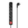 foto de REGLETA AISENS BASE 6 TOMAS INTERRUPTOR CABLE 3x1.5MM2 1.4M NEGRO