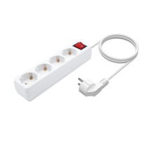 foto de REGLETA AISENS BASE 4 TOMAS INTERRUPTOR CABLE 3x1.5MM2 1.4M BLANCO