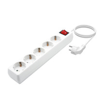 foto de REGLETA AISENS BASE 5 TOMAS INTERRUPTOR CABLE 3x1.5MM2 1.4M BLANCO