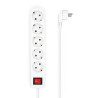 foto de REGLETA AISENS BASE 5 TOMAS INTERRUPTOR CABLE 3x1.5MM2 1.4M BLANCO