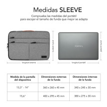 foto de FUNDA PORTATIL SUBBLIM AIR PADDING 360 SLEEVE 13,3-14 LIGHT GREY