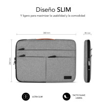 foto de FUNDA PORTATIL SUBBLIM AIR PADDING 360 SLEEVE 13,3-14 LIGHT GREY