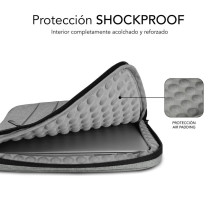 foto de FUNDA PORTATIL SUBBLIM AIR PADDING 360 SLEEVE 13,3-14 LIGHT GREY