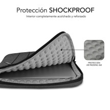 foto de FUNDA PORTATIL SUBBLIM AIR PADDING 360 SLEEVE 15,6 DARK GREY