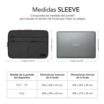foto de FUNDA PORTATIL SUBBLIM AIR PADDING 360 SLEEVE 15,6 DARK GREY