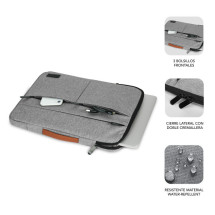 foto de FUNDA PORTATIL SUBBLIM AIR PADDING 360 SLEEVE 15,6 LIGHT GREY