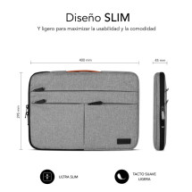 foto de FUNDA PORTATIL SUBBLIM AIR PADDING 360 SLEEVE 15,6 LIGHT GREY