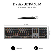 foto de TECLADO SUBBLIM KEYBOARD MASTER BLUETOOTH RETROILUMINADO GREY/BLACK