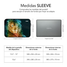 foto de FUNDA PORTATIL SUBBLIM TRENDY SLEEVE NEO LION 15,6