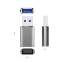 foto de MINI ADAPTADOR AISENS USB 3.2 GEN2 USB 2.03A USB-C/H-A/M GRIS