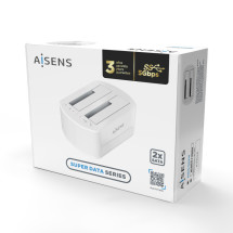 foto de ESTACION DOCKING AISENS DOBLE ASDS-D02W SATA 2.5 3.5 A USB 3.0 3.1 GEN1 CLONE