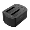 foto de ESTACION DOCKING AISENS DOBLE ASDS-D03B SATA 2.5 3.5 A USB 3.0 3.1 GEN1 CLONE