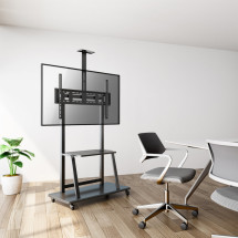 foto de SOPORTE SUELO AISENS RUEDA BANDEJA DVD CAMARA MONITOR TV 37-100