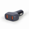foto de CARGADOR RA?PIDO DE COCHE USB GEMBIRD DE 2 PUERTOS, QC3.0, 36 W, NEGRO