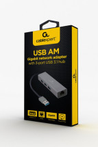 foto de ADAPTADOR DE RED GEMBIRD USB AM GIGABIT CON HUB DE 3 PUERTOS USB 3.0