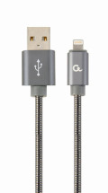 foto de CABLE DE DATOS Y CARGA PREMIUM GEMBIRD 8 PINES METAL EN ESPIRAL, 1 M, GRIS