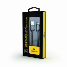 foto de CABLE DE DATOS Y CARGA PREMIUM GEMBIRD 8 PINES METAL EN ESPIRAL, 1 M, GRIS
