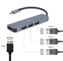 foto de ADAPTADOR MULTIPUERTO GEMBIRD USB TIPO C 2 EN 1 HUB , HDMI
