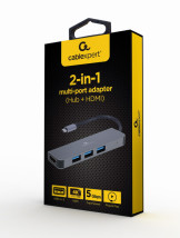 foto de ADAPTADOR MULTIPUERTO GEMBIRD USB TIPO C 2 EN 1 HUB , HDMI