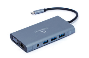 foto de ADAPTADOR MULTIP GEMBIRD USBC 7EN1 HUB3.0,HDMI,VGA,PD,LECTOR TARJETAS,AUDIOGRIS