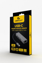 foto de ADAPTADOR DE RED GEMBIRD USB-C GIGABIT CON CONCENTRADOR USB 3.1 DE 3 PUERTOS