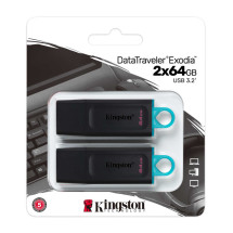 foto de USB 3.2 DataTraveler 2x 64GB EXODIA Negro/Turquesa