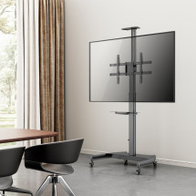 foto de SOPORTE SUELO AISENS RUEDAS Y MANIVELA DVD CAMARA MONITOR TV 50KG 37-70